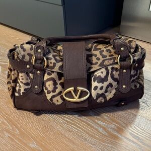 Valentino Catch Ponyhair Animal Print Bag